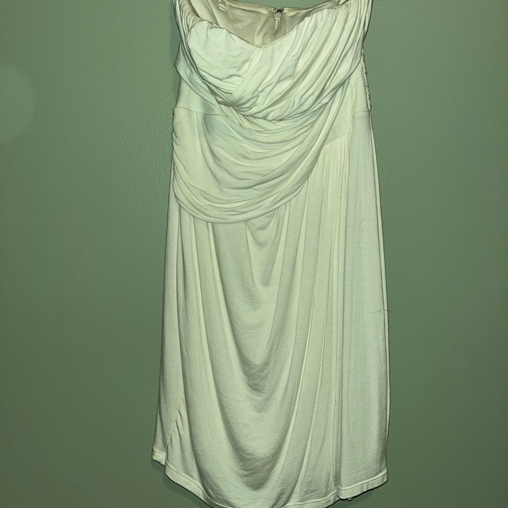 Express strapless, white, ruched dress. In excellent condition